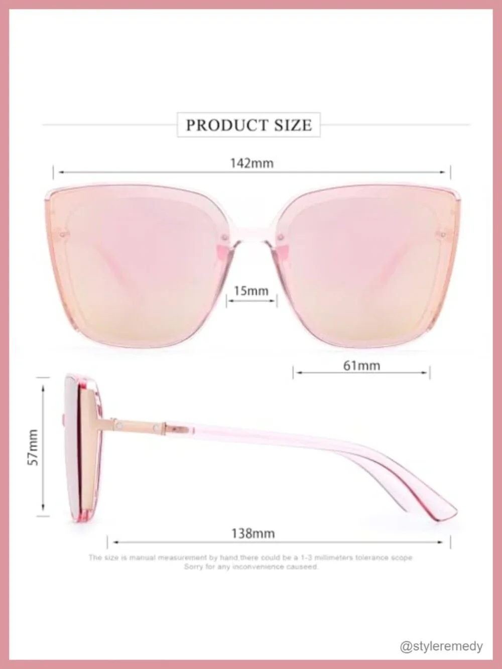 Trendy Oversized Square Sunglasses UV400 Protection Unisex